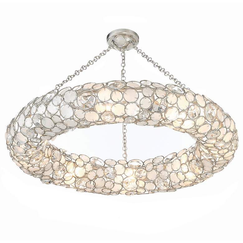 Image 5 Crystorama Palla 32"W Antique Silver Ceiling Light more views