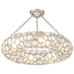 Crystorama Palla 6 Light Antique Silver Semi Flush Mount
