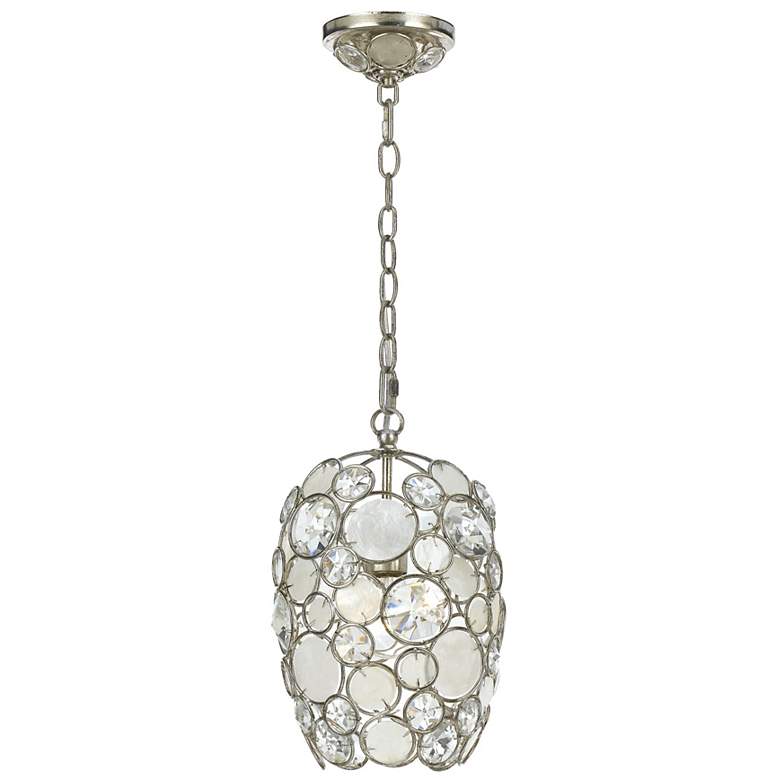 Image 2 Crystorama Palla 8 1/2" Wide Antique Silver Mini Pendant