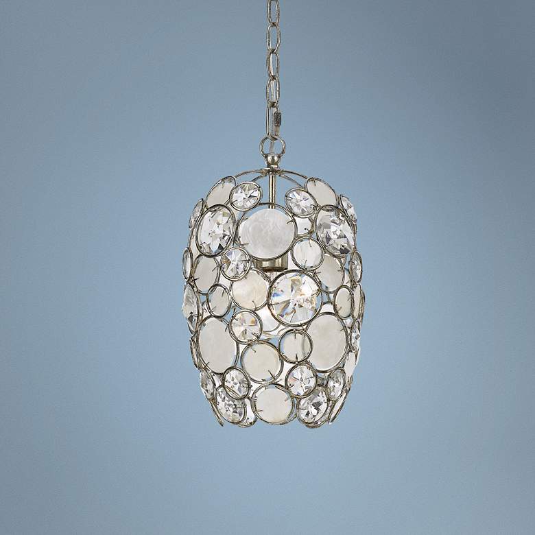 Image 1 Crystorama Palla 8 1/2" Wide Antique Silver Mini Pendant
