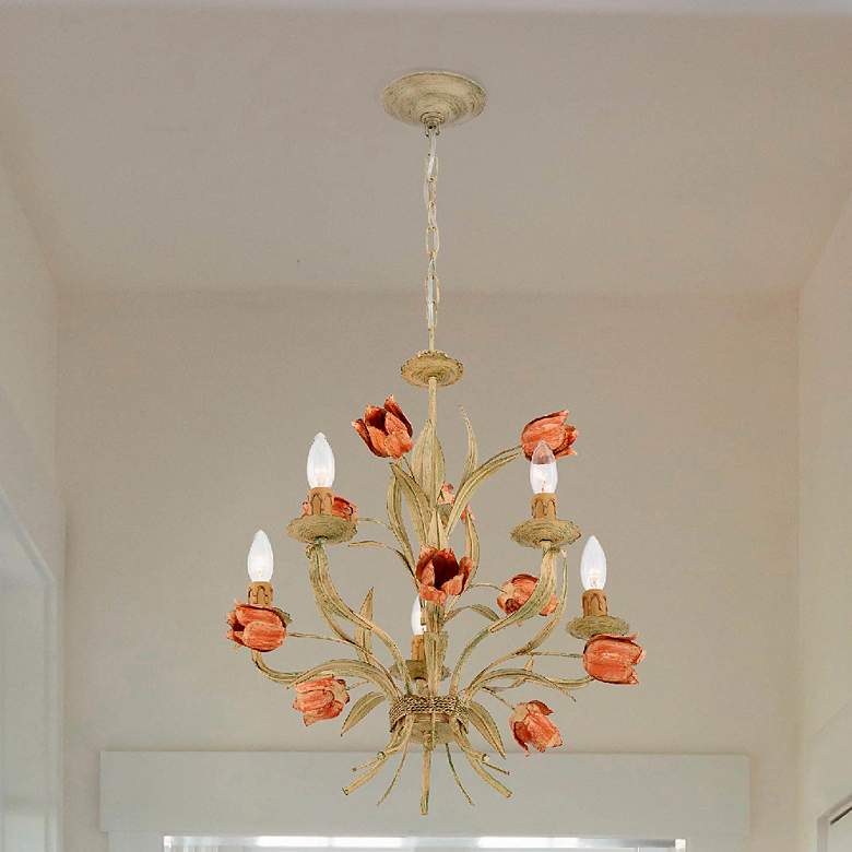 Image 6 Crystorama Paris Flea Market 19" Wide Tulip Flower Chandelier more views