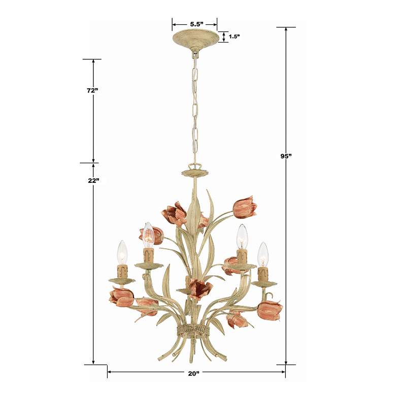 Image 7 Crystorama Paris Flea Market 19" Wide Tulip Flower Chandelier more views