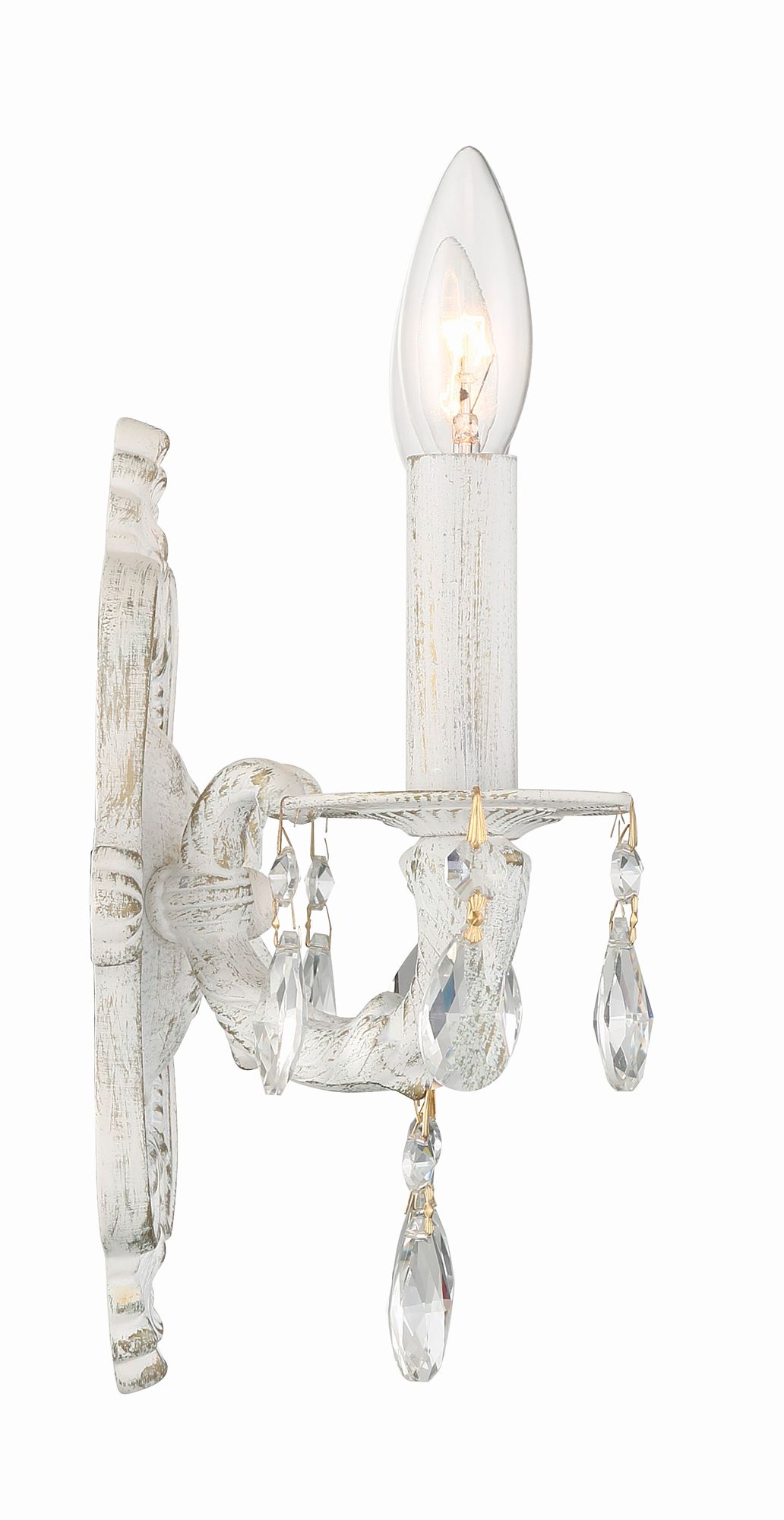 Image 3 Crystorama Paris Market 10'' Hand Cut Crystal Antique White Sconce more views