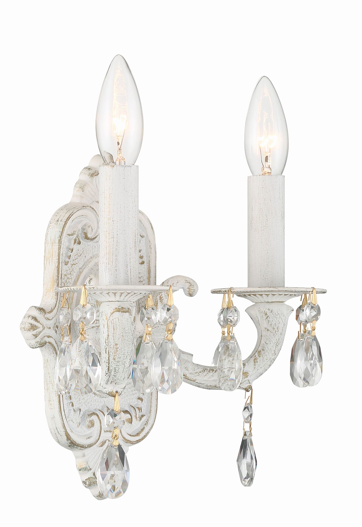 Image 4 Crystorama Paris Market 10'' Hand Cut Crystal Antique White Sconce more views