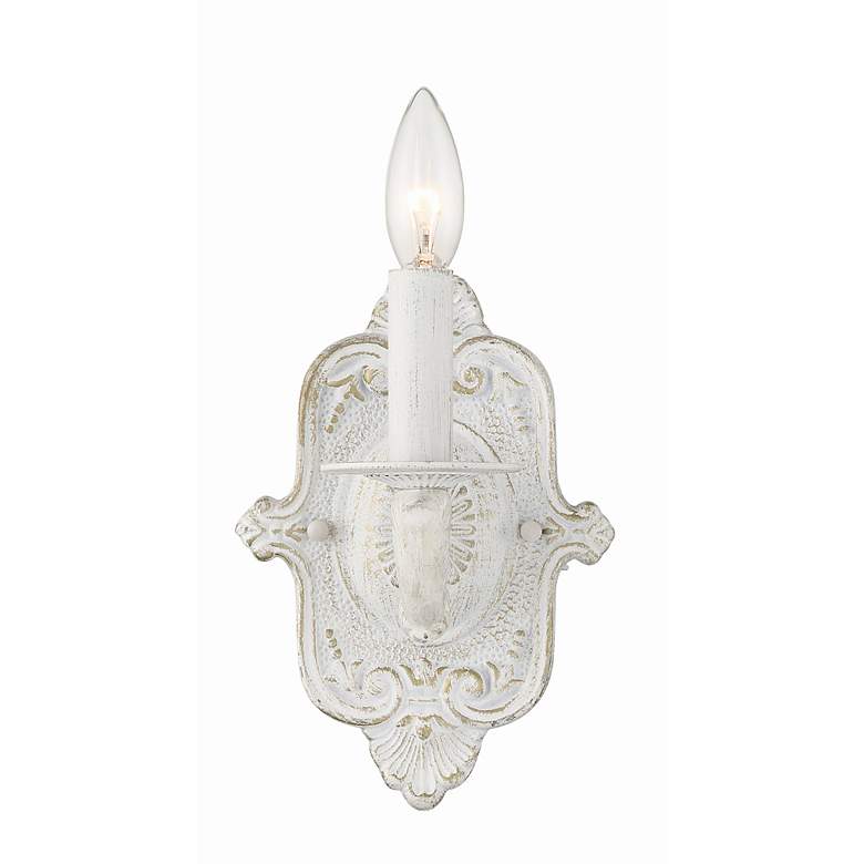 Image 3 Crystorama Paris Market 9 1/2"H Antique White Wall Sconce more views
