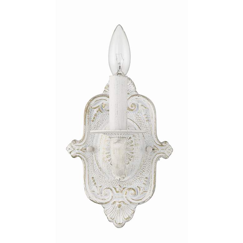Image 4 Crystorama Paris Market 9 1/2"H Antique White Wall Sconce more views