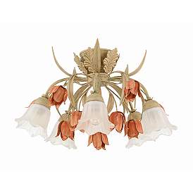 Image5 of Crystorama Parisian Flower 22" Wide Art Glass Ceiling Light more views