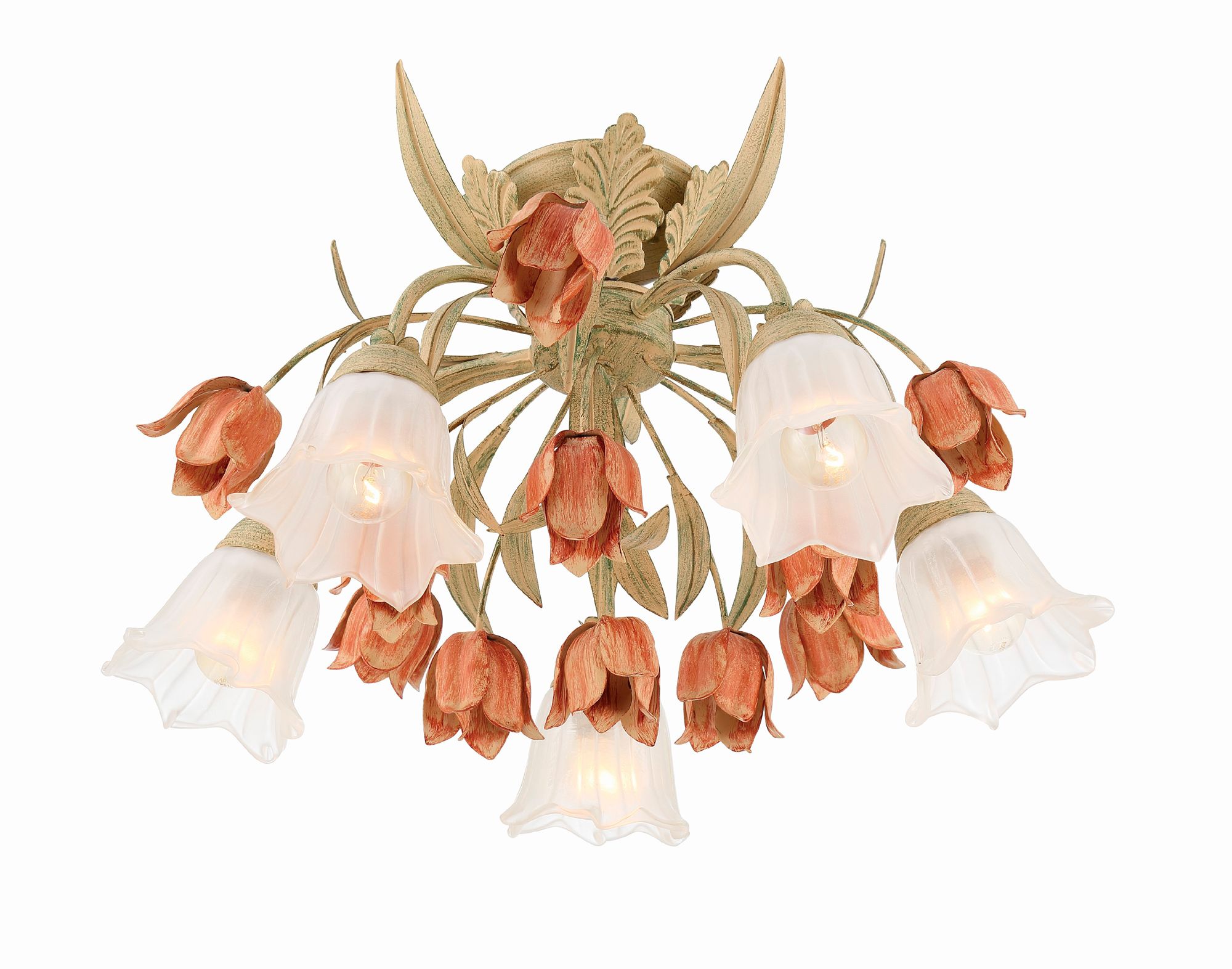 Image 6 Crystorama Parisian Flower 22" Wide Art Glass Ceiling Light more views