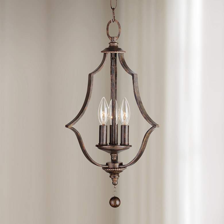 Image 1 Crystorama Parson 11" Wide English Bronze Pendant