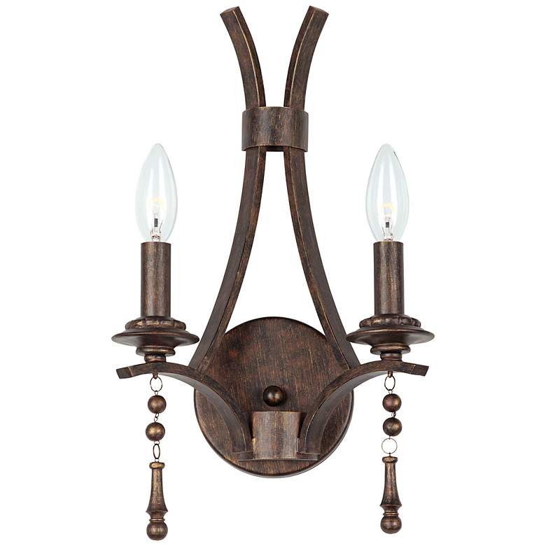 Image 1 Crystorama Parson 14 1/4 inch High English Bronze Wall Sconce