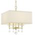 Crystorama Paxton 16" Wide Antique Gold 4-Light Chandelier