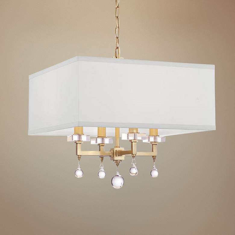 Image 1 Crystorama Paxton 16" Wide Antique Gold 4-Light Chandelier