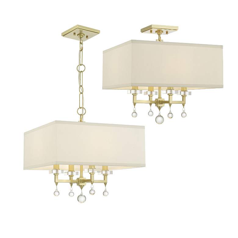 Image 3 Crystorama Paxton 16" Wide Antique Gold 4-Light Chandelier more views