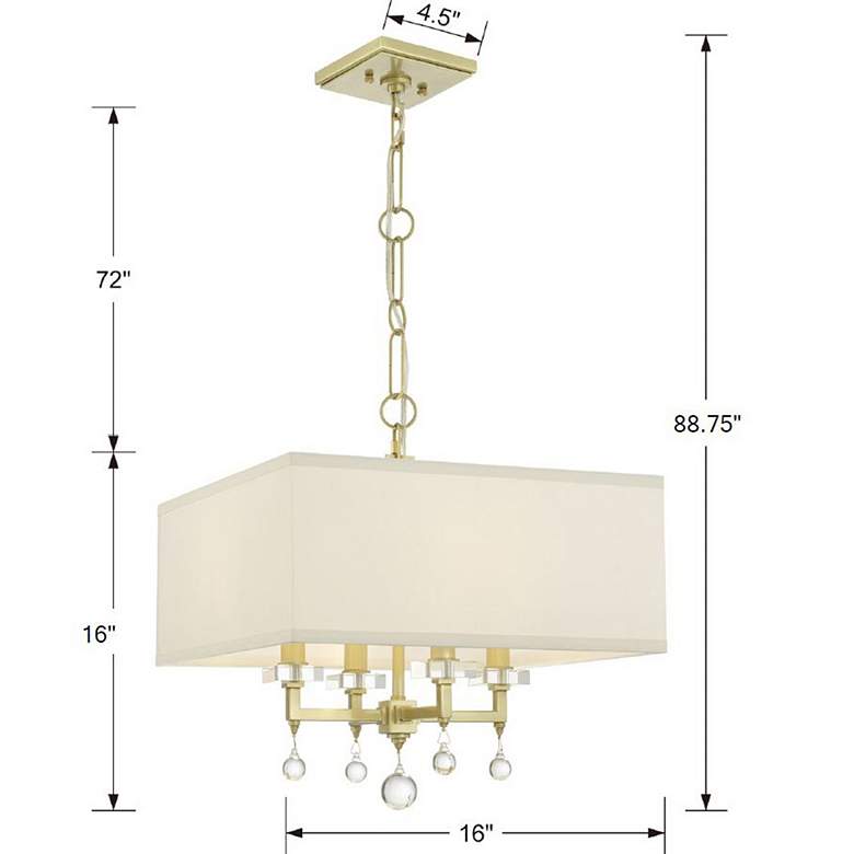 Image 6 Crystorama Paxton 16" Wide Antique Gold 4-Light Chandelier more views