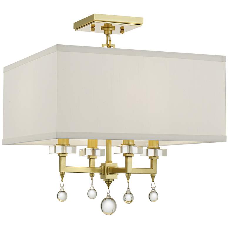 Image 1 Crystorama Paxton 16 inch Wide Antique Gold Ceiling Light