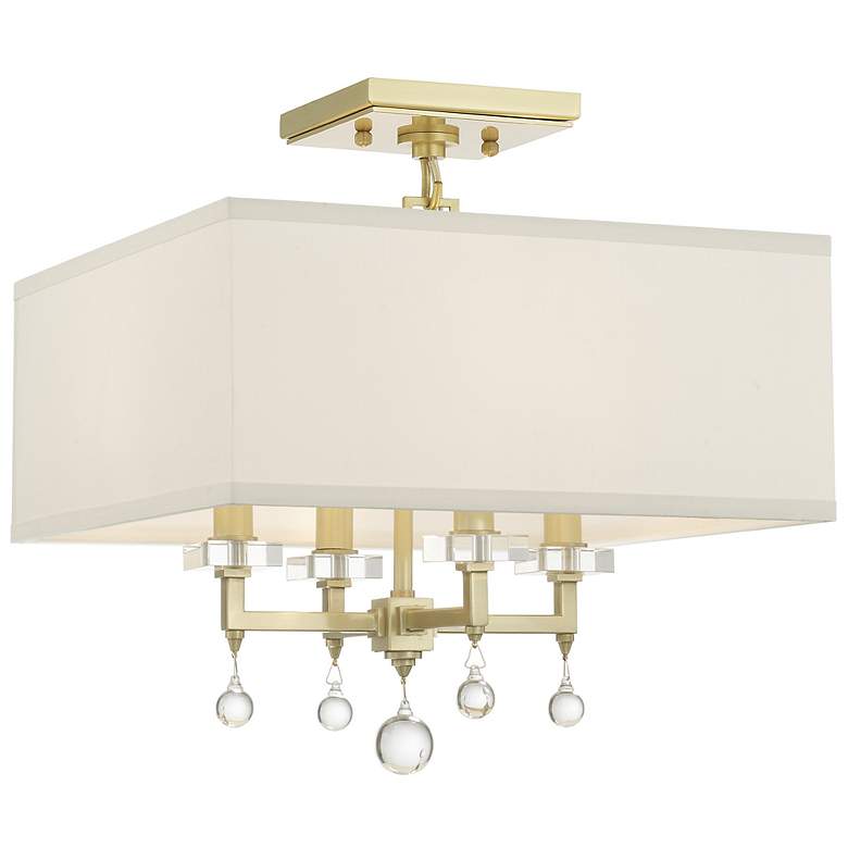 Image 1 Crystorama Paxton 16" Wide Antique Gold Ceiling Light