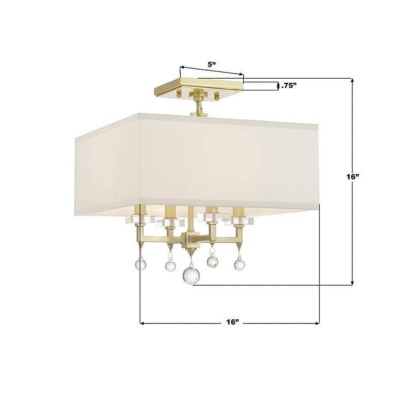 Image 4 Crystorama Paxton 16" Wide Antique Gold Ceiling Light more views