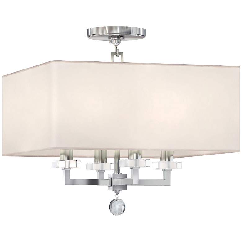 Image 1 Crystorama Paxton 16 inch Wide Polished Nickel Ceiling Light