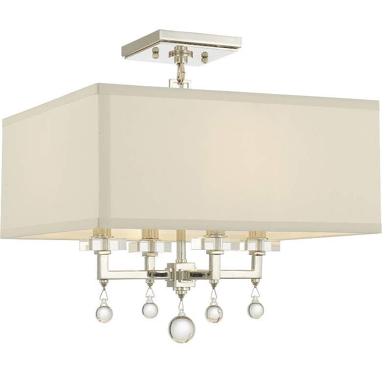 Image 3 Crystorama Paxton 16" Wide Polished Nickel Ceiling Light more views