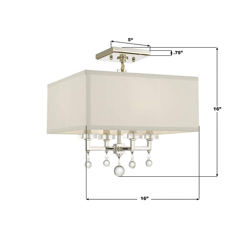 Image 5 Crystorama Paxton 16" Wide Polished Nickel Ceiling Light more views