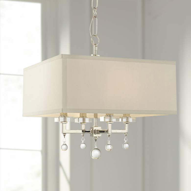 Image 1 Crystorama Paxton 16"W Polished Nickel 4-Light Chandelier