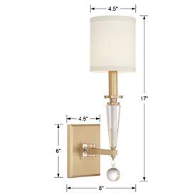 Image5 of Crystorama Paxton 17" High Antique Gold Metal Wall Sconce more views