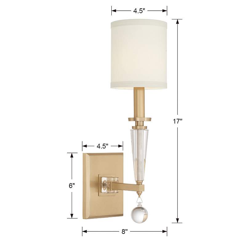 Image 5 Crystorama Paxton 17" High Antique Gold Metal Wall Sconce more views