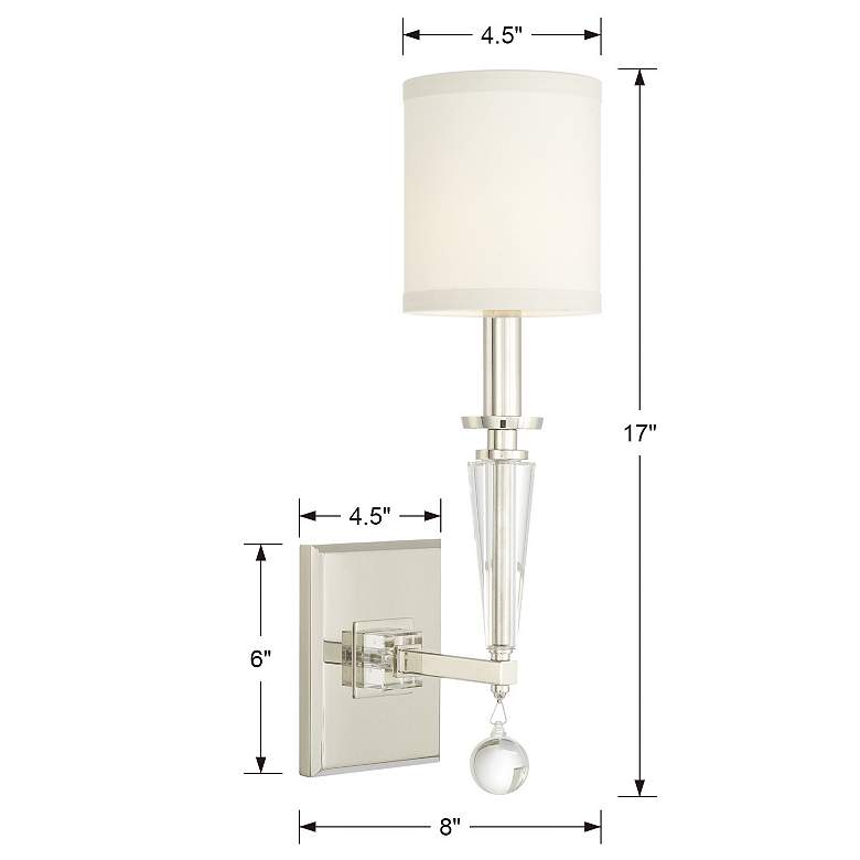 Image 6 Crystorama Paxton 17" High Nickel Sconce more views