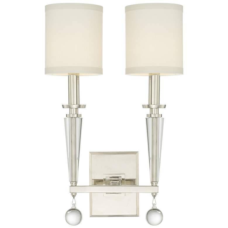 Image 1 Crystorama Paxton 18 1/2" High 2-Light Nickel Sconce
