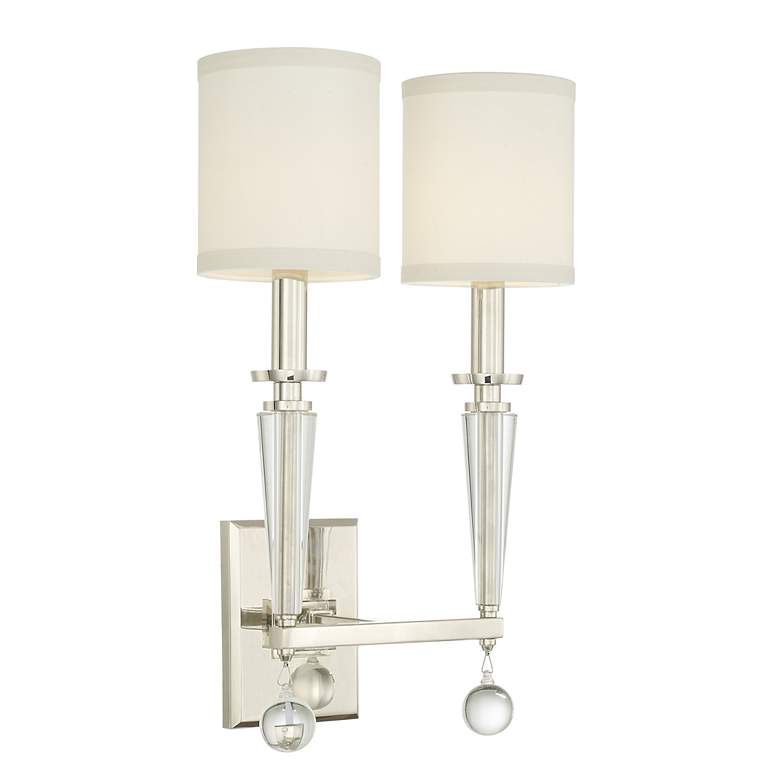 Image 2 Crystorama Paxton 18 1/2" High 2-Light Nickel Sconce more views