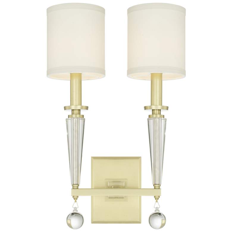 Image 1 Crystorama Paxton 18 1/2"H Antique Gold 2-Light Wall Sconce