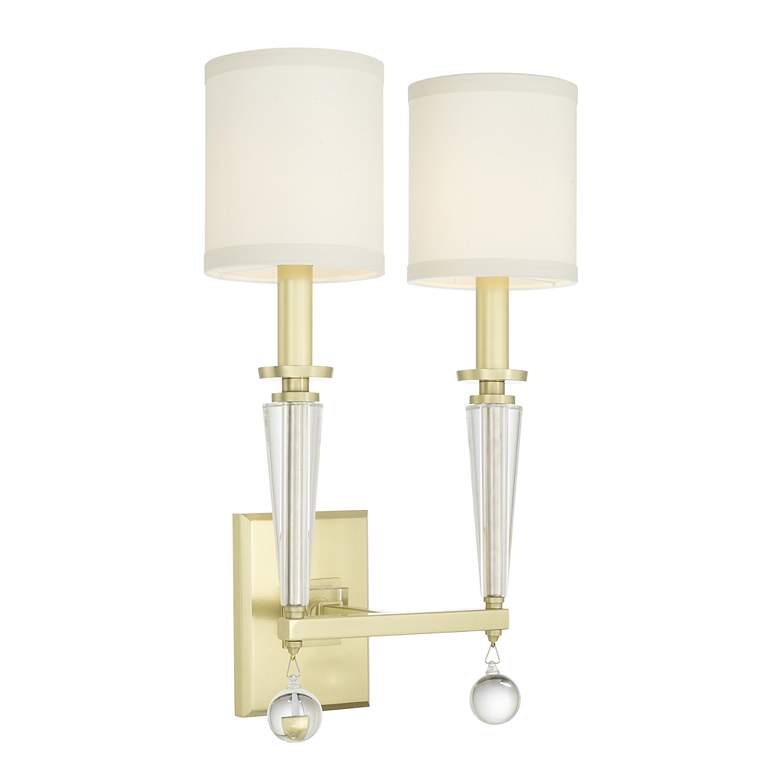 Image 2 Crystorama Paxton 18 1/2"H Antique Gold 2-Light Wall Sconce more views