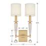 4_Crystorama Paxton 18 1/2"H Antique Gold 2-Light Wall Sconce more views
