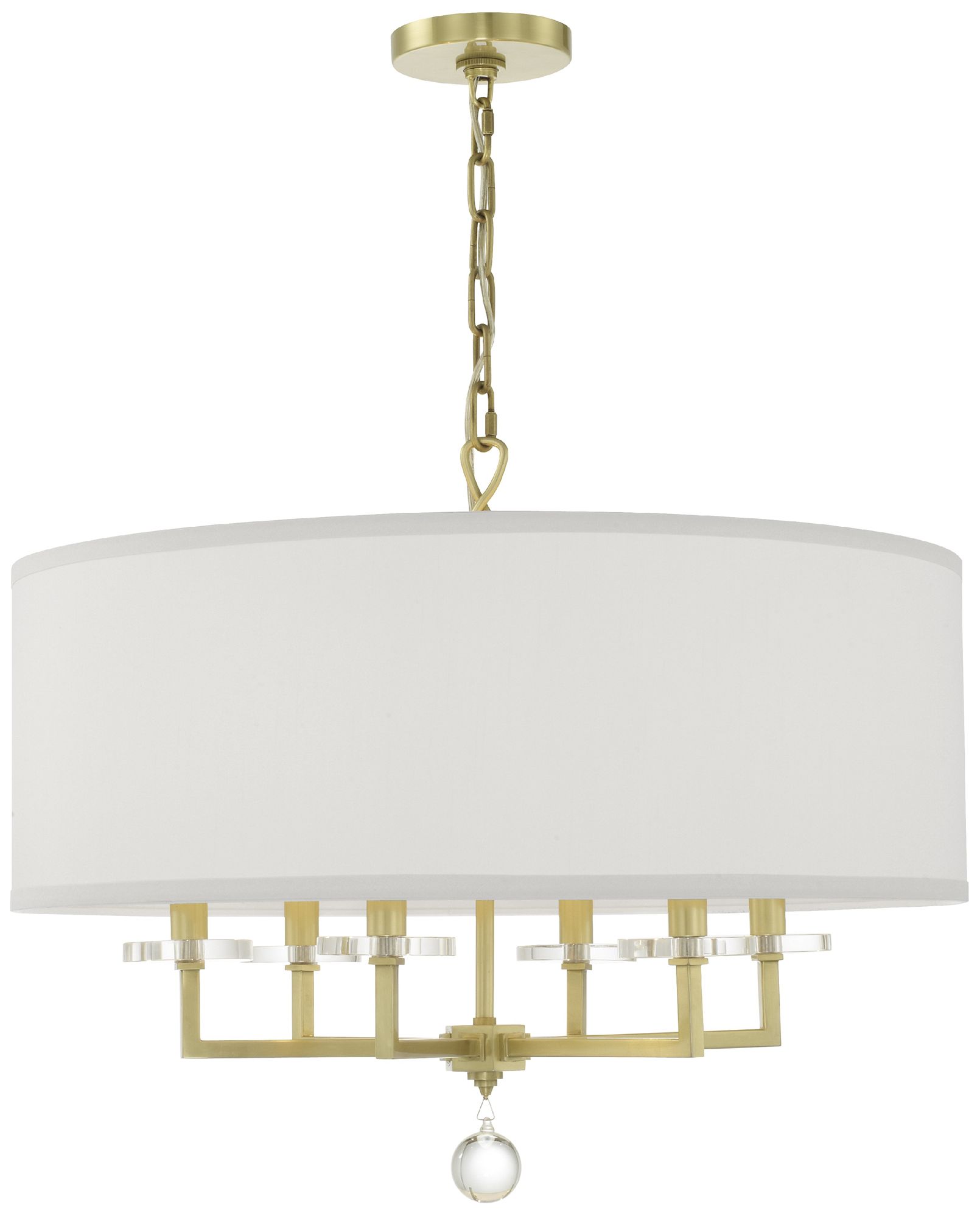 Crystorama Paxton 25.5'' Aged Brass Chandelier