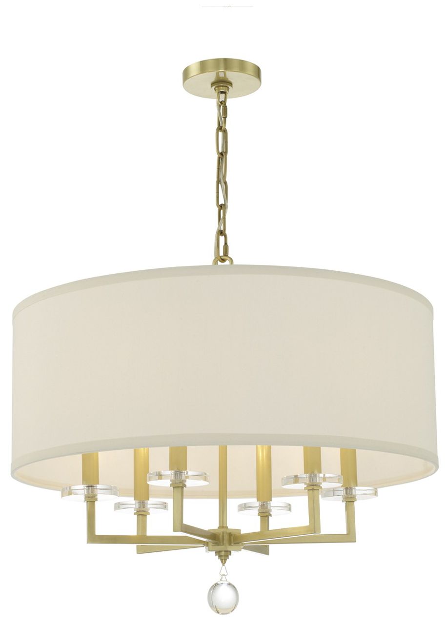 Image 2 Crystorama Paxton 25.5'' Aged Brass Chandelier more views