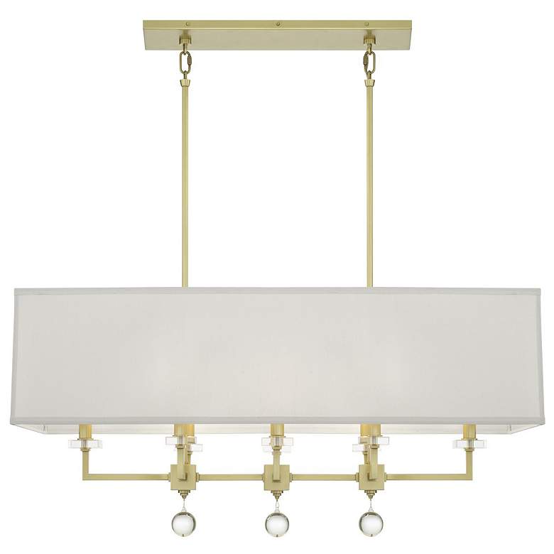 Image 1 Crystorama Paxton 38" Wide Aged Brass Linear Chandelier