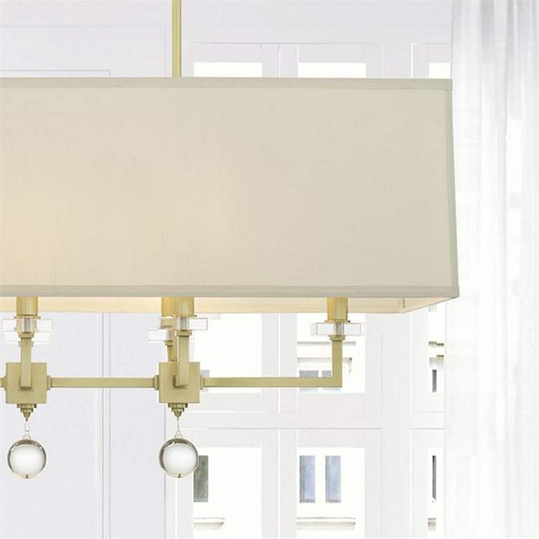 Image 2 Crystorama Paxton 38" Wide Aged Brass Linear Chandelier more views