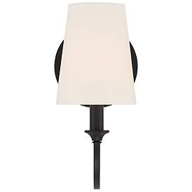 Image2 of Crystorama Payton 11 3/4" High Black Forged Wall Sconce