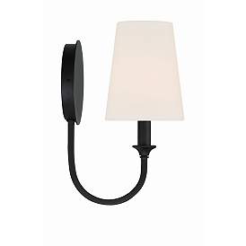 Image3 of Crystorama Payton 11 3/4" High Black Forged Wall Sconce more views