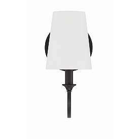 Image5 of Crystorama Payton 11 3/4" High Black Forged Wall Sconce more views
