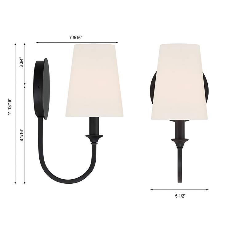 Image 7 Crystorama Payton 11 3/4" High Black Forged Wall Sconce more views