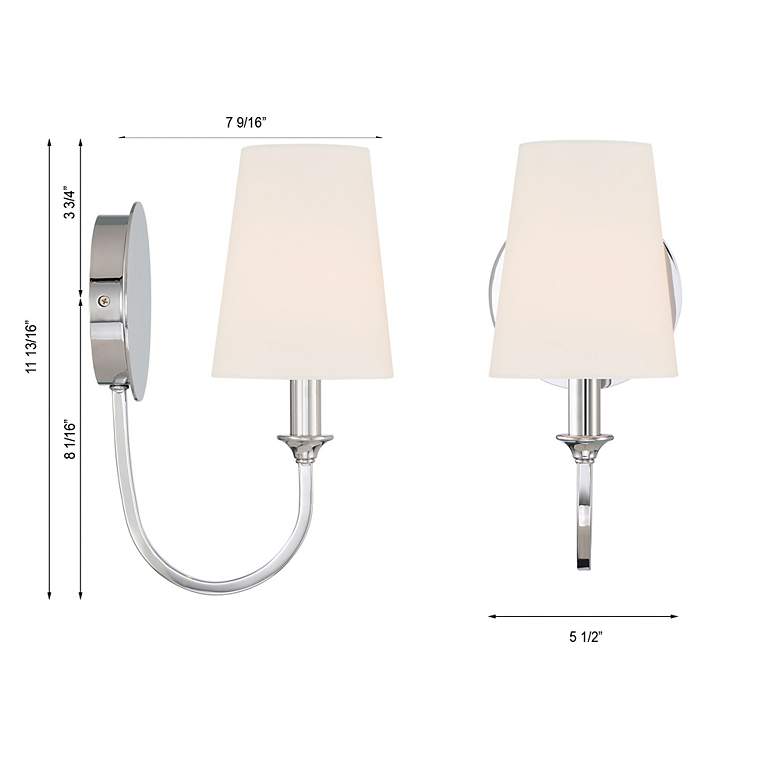 Image 7 Crystorama Payton 11 3/4" High Polished Chrome Wall Sconce more views