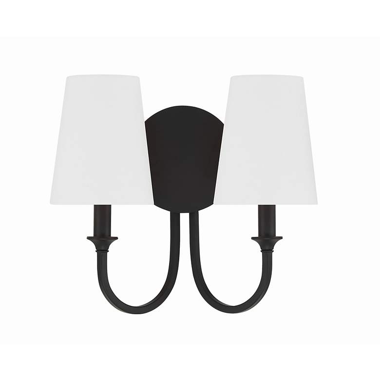 Image 2 Crystorama Payton 11 3/4"H Black Forged 2-Light Wall Sconce more views