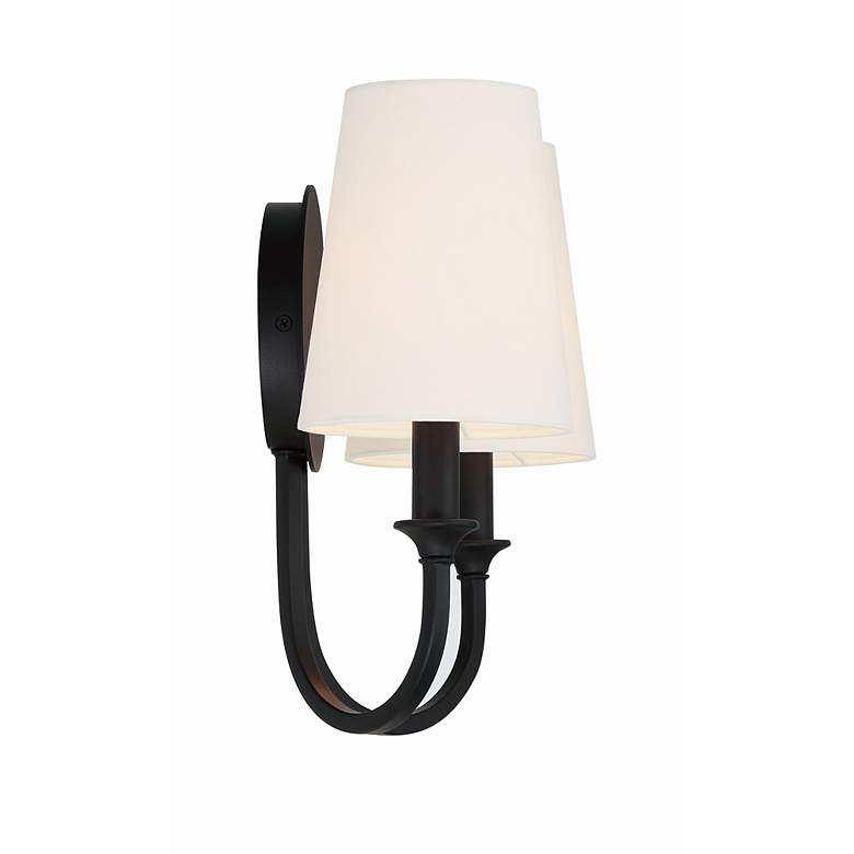 Image 3 Crystorama Payton 11 3/4"H Black Forged 2-Light Wall Sconce more views