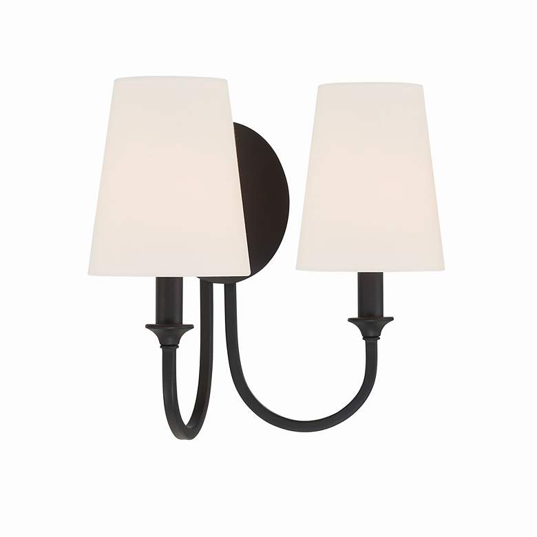 Image 4 Crystorama Payton 11 3/4"H Black Forged 2-Light Wall Sconce more views