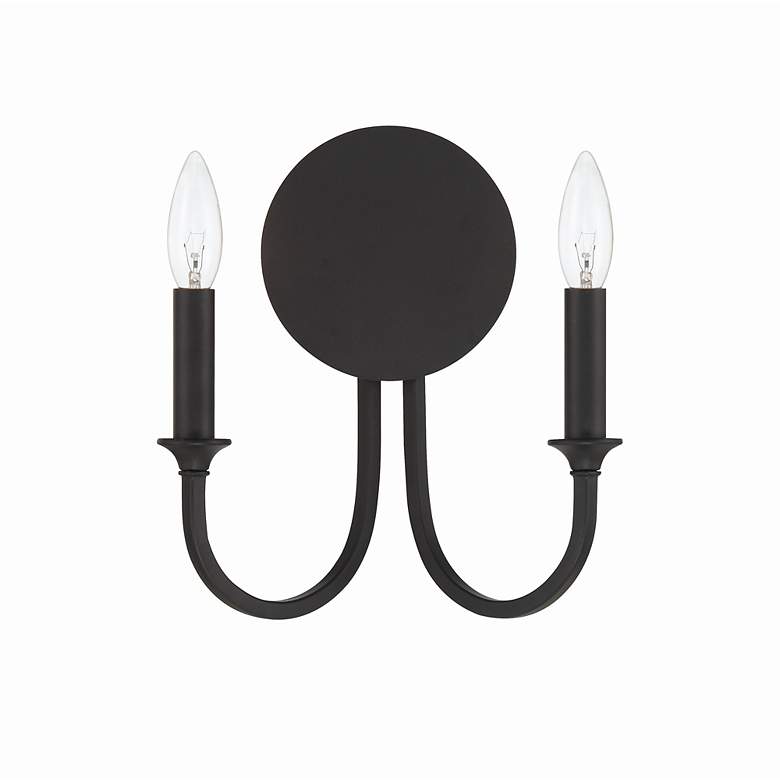Image 5 Crystorama Payton 11 3/4"H Black Forged 2-Light Wall Sconce more views