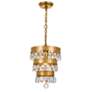 3_Crystorama Perla 10"W Antique Gold Crystal Mini-Chandelier more views