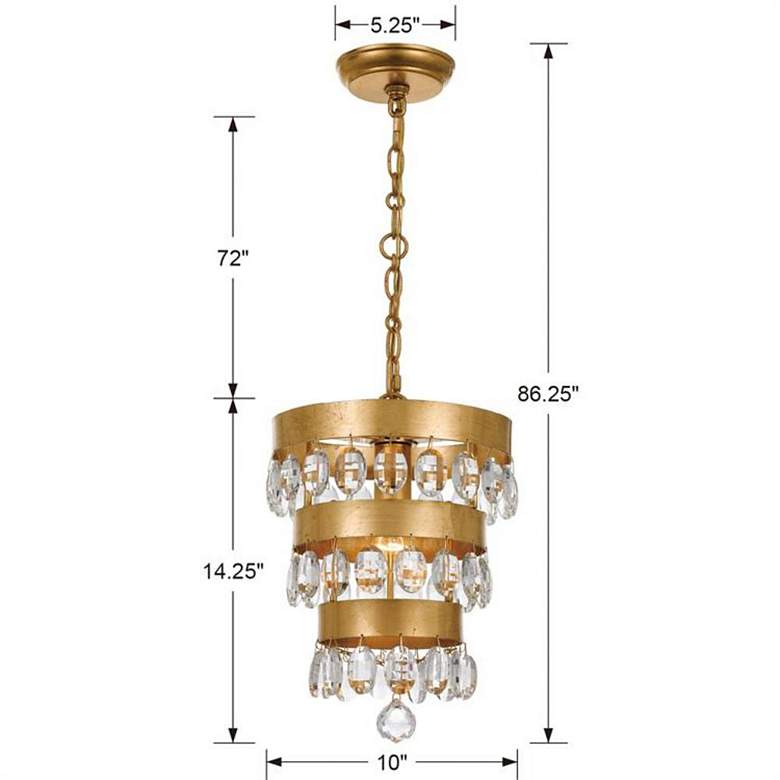Image 6 Crystorama Perla 10"W Antique Gold Crystal Mini-Chandelier more views