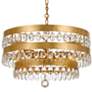 3_Crystorama Perla 21 3/4" Tiered Drum Antique Gold Crystal Chandelier more views