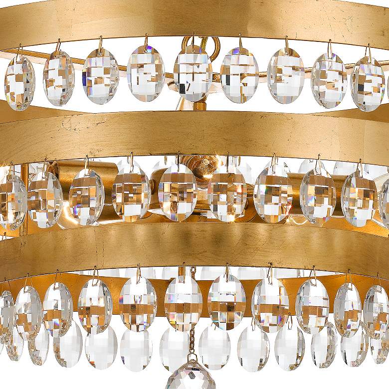 Image 4 Crystorama Perla 21 3/4" Tiered Drum Antique Gold Crystal Chandelier more views
